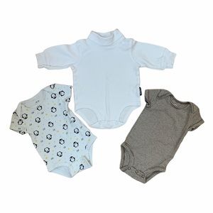 Bundle of 3 Infant Bodysuits Baby Essentials Gender Neutral Size 3M